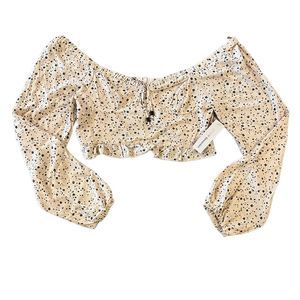 NWT Urban Romantics - Long Sleeve Splatter Crop Top